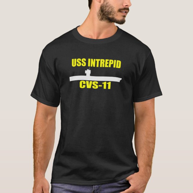USS Intrepid CVS-11 Aircraft Carrier Sailor Vetera T-Shirt (Front)
