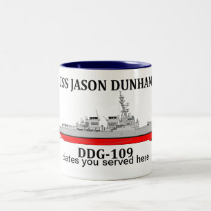 USS Jason Dunham, DDG-109, customisable dates  Two-Tone Coffee Mug