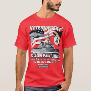 USS John Paul Jones DDG53 Destroyer Veterans T-Shirt