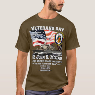 USS John S McCain Destroyer Veterans T-Shirt