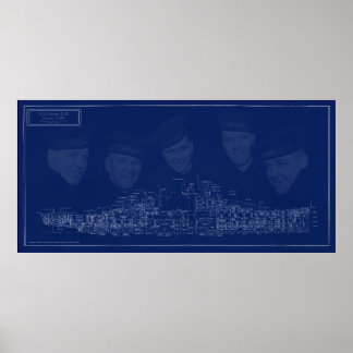 USS Juneau Blueprint Poster