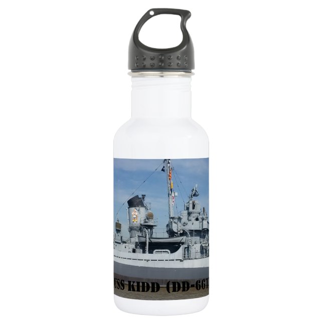 USS KIDD DD 661 532 ML WATER BOTTLE (Front)
