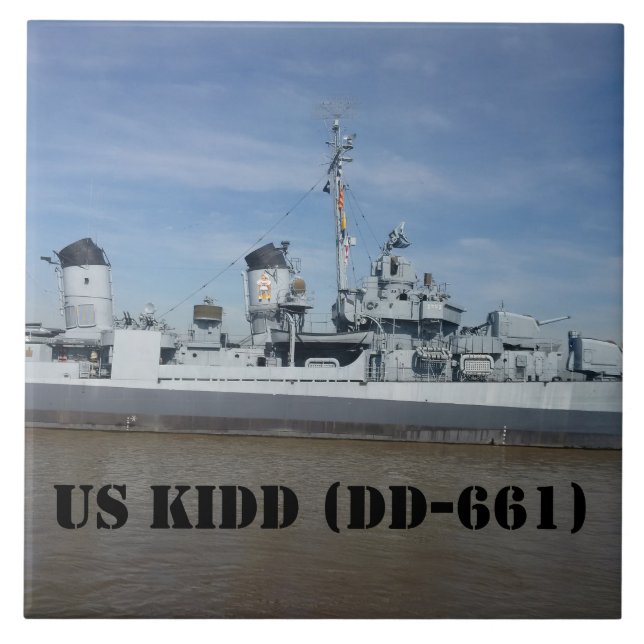 USS KIDD DD 661 CERAMIC TILE (Front)