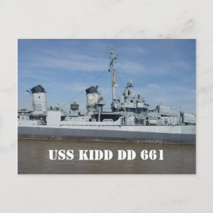 USS KIDD DD 661 Postcard