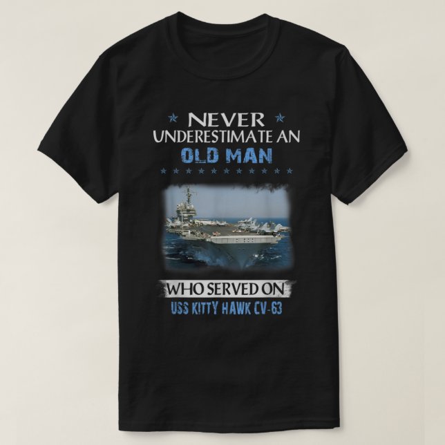 USS Kitty Hawk CV63 Battle Cat Aircaft Carrier Fat T-Shirt (Design Front)