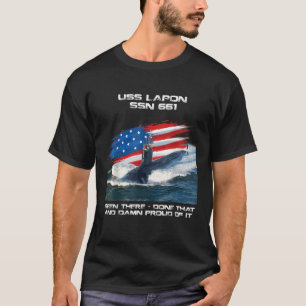 USS Lapon SSN 661 American Flag Submarine Veteran T-Shirt