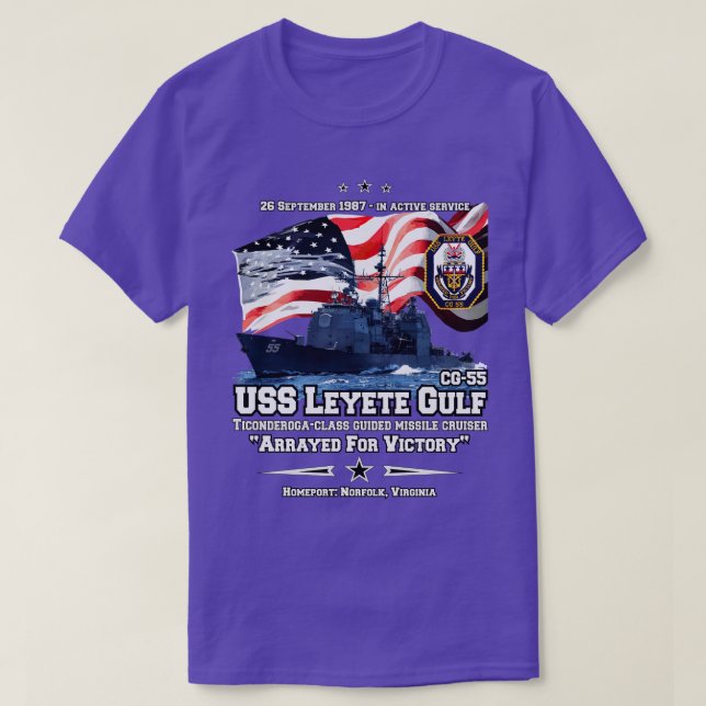 USS Leyte Gulf CG55 cruiser T-Shirt (Design Front)