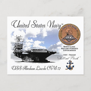 USS LINCOLN CVN-72 CARRIER -  POSTCARD