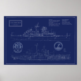 USS Little Rock Blueprint Poster
