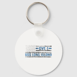 Uss Long Island Wwii Aircraft Carrier Cve-1 Us Arm Key Ring