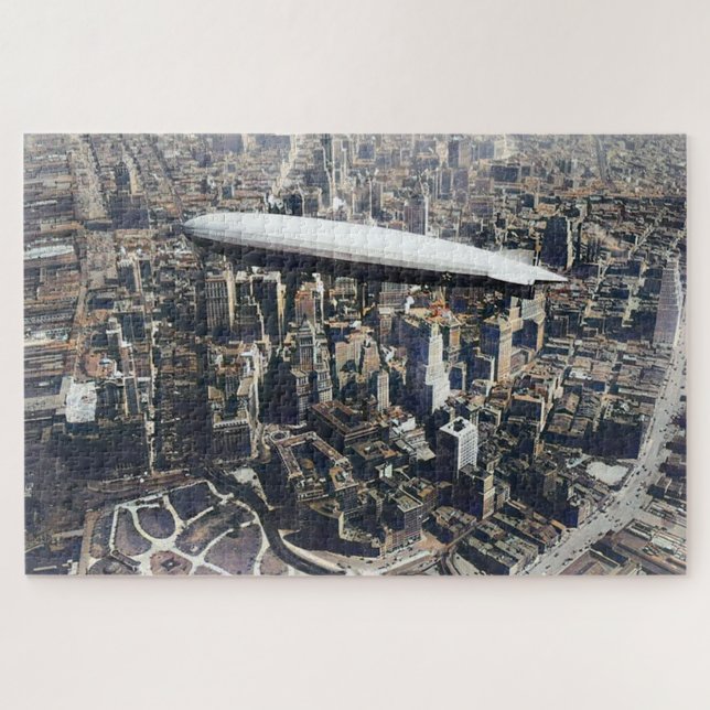 USS Los Angeles (ZR-3) Airship Over New York 1930  Jigsaw Puzzle (Horizontal)