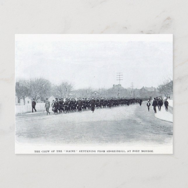 USS Maine at Fort Monroe Postcard (Front)