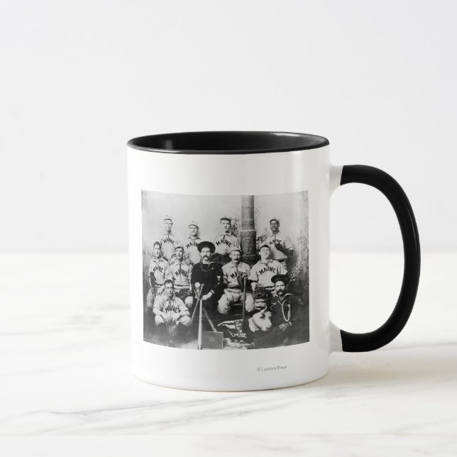 USS Maine Baseball Team in Havana Cuba Photograp Mug (Right)