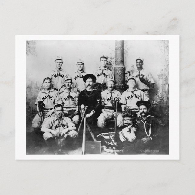 USS Maine Baseball Team in Havana Cuba Photograp Postcard (Front)