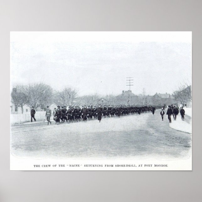 USS Maine on Shore Drill Poster (Front)