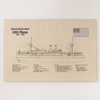 USS Maine - Ship Blueprint Plans SD Jigsaw Puzzle