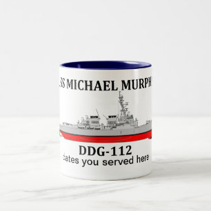 USS MIchael Murphy, DDG-112, customisable dates Two-Tone Coffee Mug