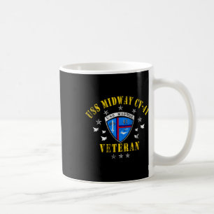 Uss Midway Cv 41 Aircraft Carrier Veteran Usa Flag Coffee Mug