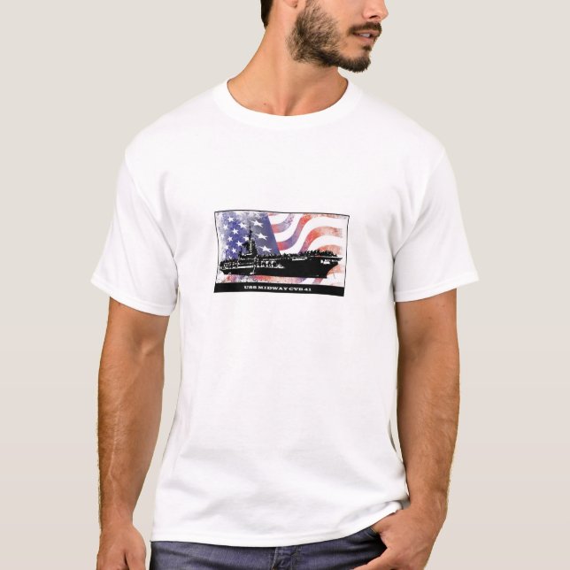 USS MIDWAY CVB-41, Naval Ship T-Shirt (Front)