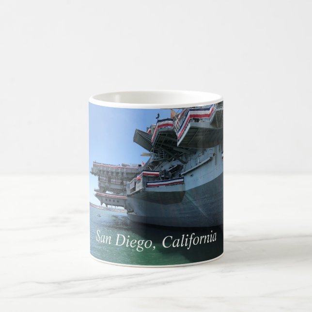 USS Midway in San Diego, California Coffee Mug (Center)
