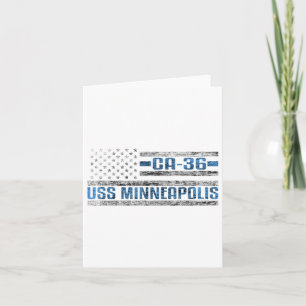 Uss Minneapolis World War Cruiser Ca-36 Us Army Card