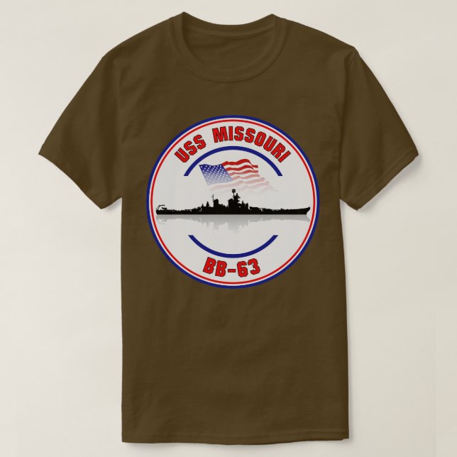 USS Missouri BB63 T-Shirt (Design Front)