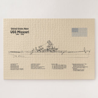 USS Missouri - Ship Blueprint Plans SD Jigsaw Puzzle