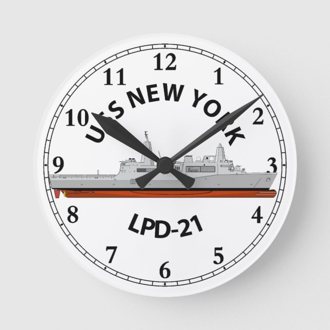 USS NEW YORK, LPD-21, SAN ANTONIO    ROUND CLOCK (Front)