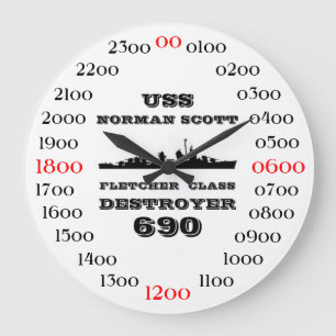 USS NORMAN SCOTT (DD-690) LARGE CLOCK