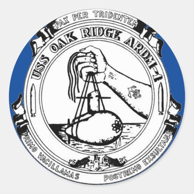 USS Oak Ridge ARDM-1 Classic Round Sticker (Front)