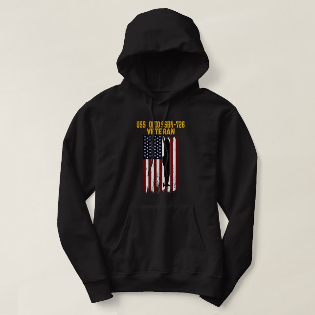 USS Ohio SSBN-726 Submarine Veterans Day Father's  Hoodie (Design Front)
