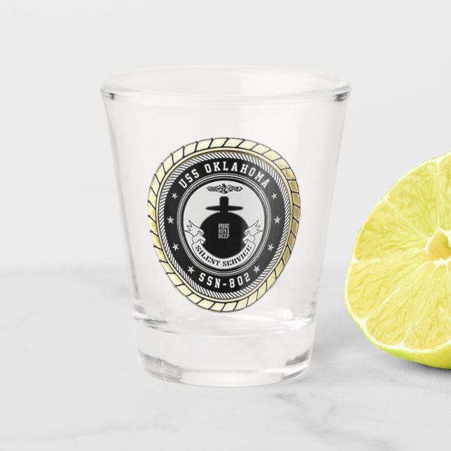 USS Oklahoma (SSN-802) Shot Glass (Front)
