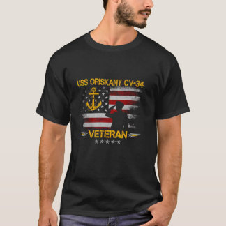 USS Oriskany CV 34 Aircraft Carrier Veteran Flag V T-Shirt