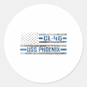 Uss Pcute Ss Cute Ssnix World War Cruiser Cl-46 Us Classic Round Sticker