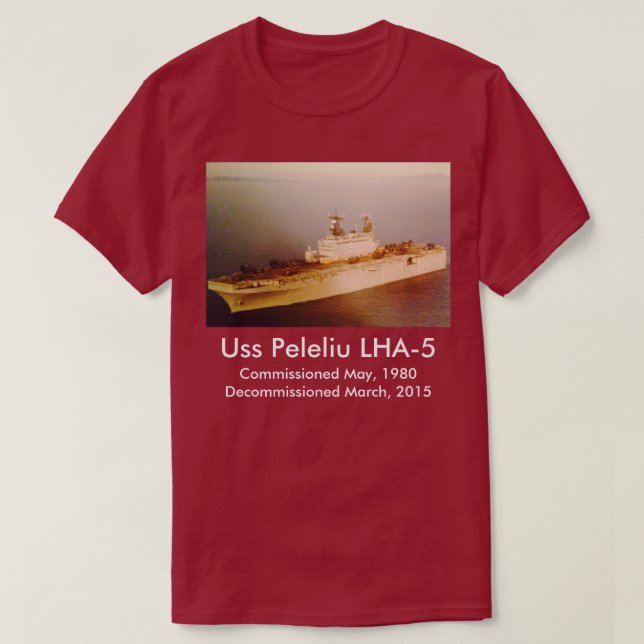 Uss Peleliu LHA-5 Tee shirt (Design Front)