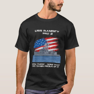 USS Ramsey FFG 2 Class Frigate American Flag Veter T-Shirt