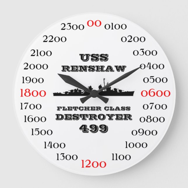 USS Renshaw (DD-499) Large Clock (Front)