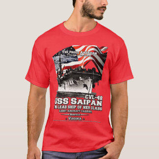 USS Saipan CVL48 light aircraft carrier veterans T-Shirt