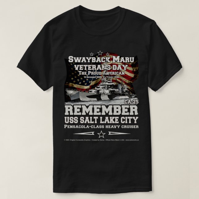 USS Salt Lake City CA25 US Heavy cruiser T-Shirt (Design Front)