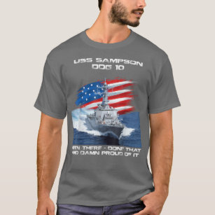 USS Sampson DDG-10 Destroyer Ship USA Flag Veteran T-Shirt