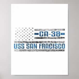 Uss San Francisco World War Cruiser Ca-38 Us Army Poster