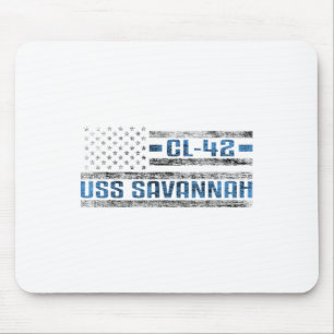 Uss Savannah World War Cruiser Cl-42 Us Army Mouse Pad