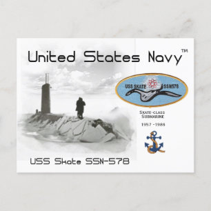 USS SKATE SSN-578 SUBMARINE - POSTCARD