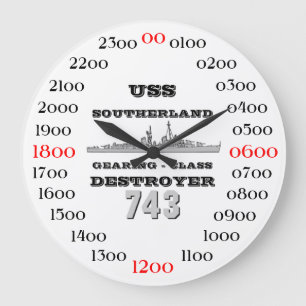 USS Southerland (DD / DDR 743) Large Clock