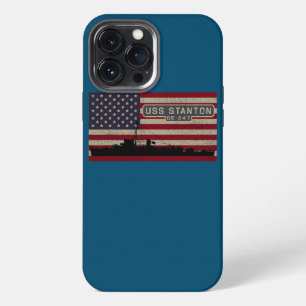 USS Stanton DE 247 WW2 Ship American Flag iPhone 13 Pro Max Case