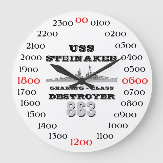 USS Steinaker (DD/DDR/DD-863) Large Clock (Front)