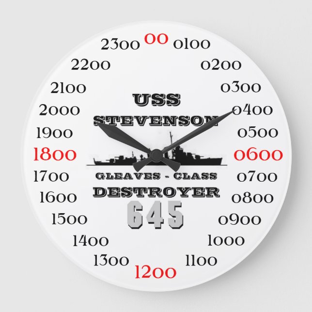 USS Stevenson (DD-645) Large Clock (Front)