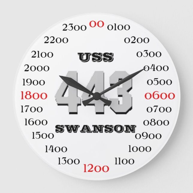 USS Swanson (DD-443) Large Clock (Front)