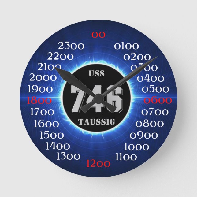 USS Taussig (DD-746) Round Clock (Front)