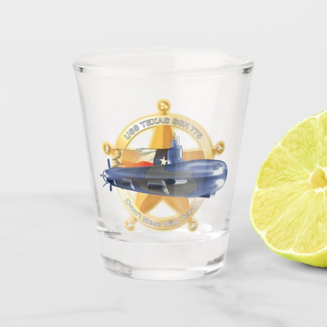 USS Texas (SSN-775) Shot Glass (Front)